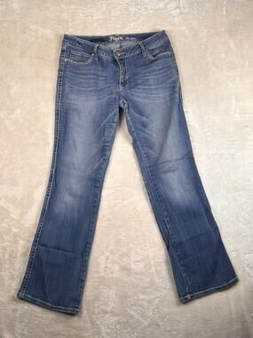 Wrangler Rock 47 Jeans Womens 30X32 Blue Boot Cut Ultra Low rise Thick Stitch